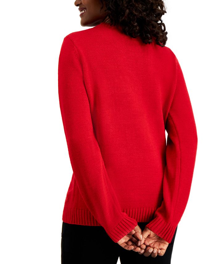 Karen Scott Patchwork Reindeer Sweater, Created for Macy's - Macy's