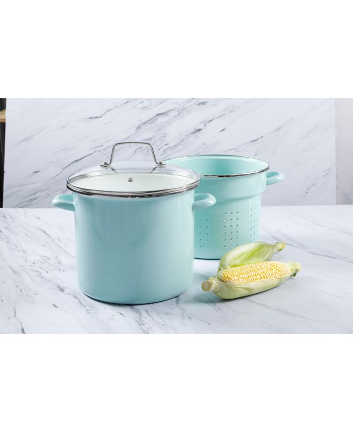 Martha Stewart Collection EnamelonSteel 8qt. Stockpot with Steamer