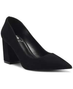 image of Vince Camuto Women-s Frittam Pointed-Toe Block-Heel Pumps Women-s Shoes