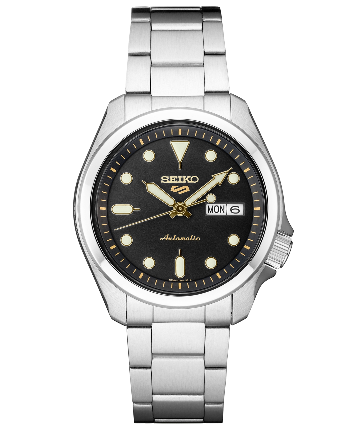 Men's Automatic 5 Sports Stainless Steel Bracelet Watch 40mm - Black