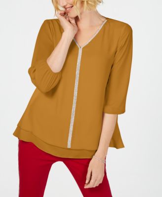 macy's yellow blouses