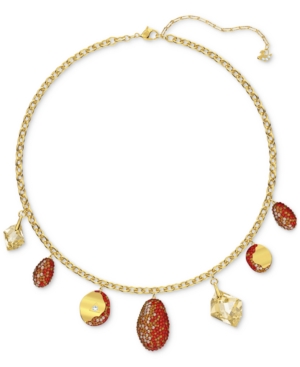 image of Swarovski Two-Tone Crystal Charm Statement Necklace, 14-7/8