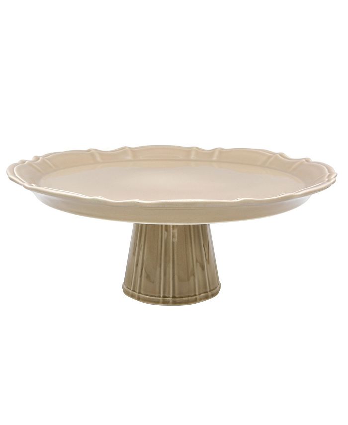 Euro Ceramica - CHLOE FOOTED CAKE PLATE IN TAUPE