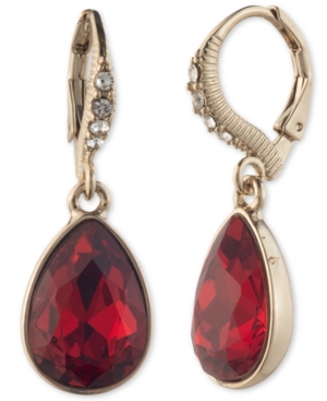 image of Givenchy Teardrop Stone & Crystal Drop Earrings