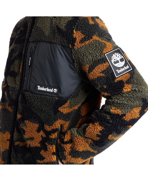 Timberland Mens Camo Sherpa Fleece Jacket & Reviews 