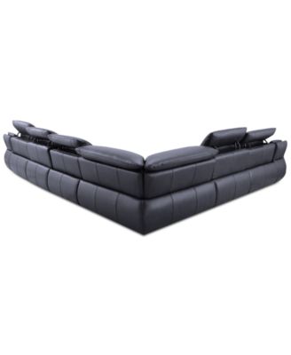 Daisley 6-Pc. Leather "L" Shaped Sectional Sofa with 3 Power Recliners 