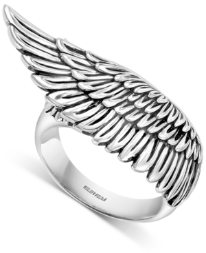 image of Effy Men-s Feathered Wing Ring in Sterling Silver