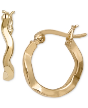 image of Giani Bernini Wavy Hoop Earrings in 18k Gold-Plated Sterling Silver, Created for Macy-s