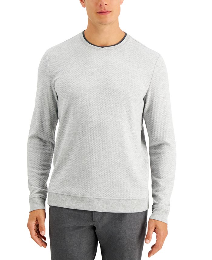 Tasso Elba Men's Rugby Boucle Sweater Blue Size 2 X-Large