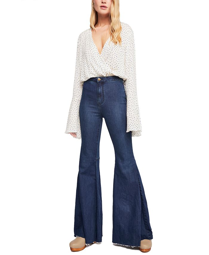 Free People Just Float On Flare Jeans - The House of Sequins