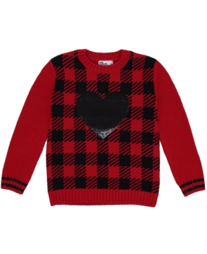 image of Epic Threads Toddler Girls Sequined Heart Long Sleeve Sweater