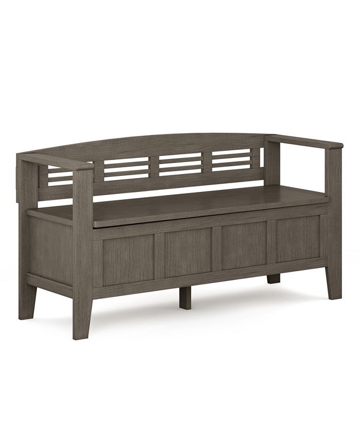 Simpli Home Adams Solid Wood Entryway Storage Bench Macy's