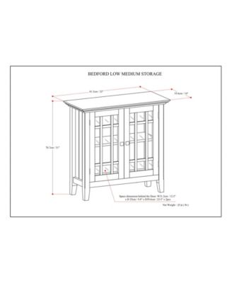 Bedford Solid Wood Low Storage Media Cabinet