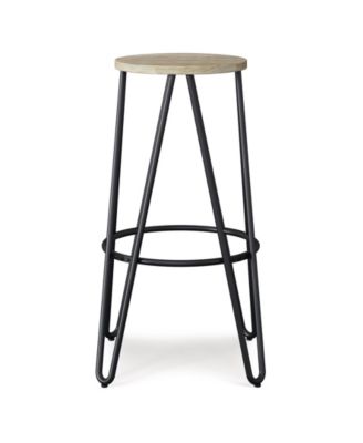 Simeon 30" Metal Bar Stool with Wood Seat