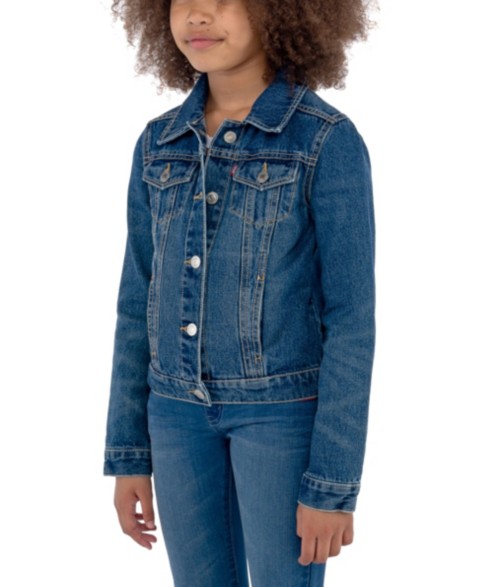 Детские Levi's Big Girls Stylish Collared Denim Trucker Jacket