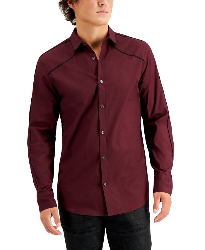 INC International Concepts Men's Piped Shirt, Created for Macy's - Macy's