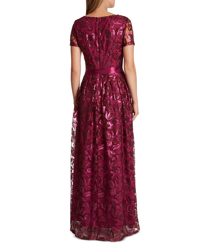 tahari asl embellished sequin gown
