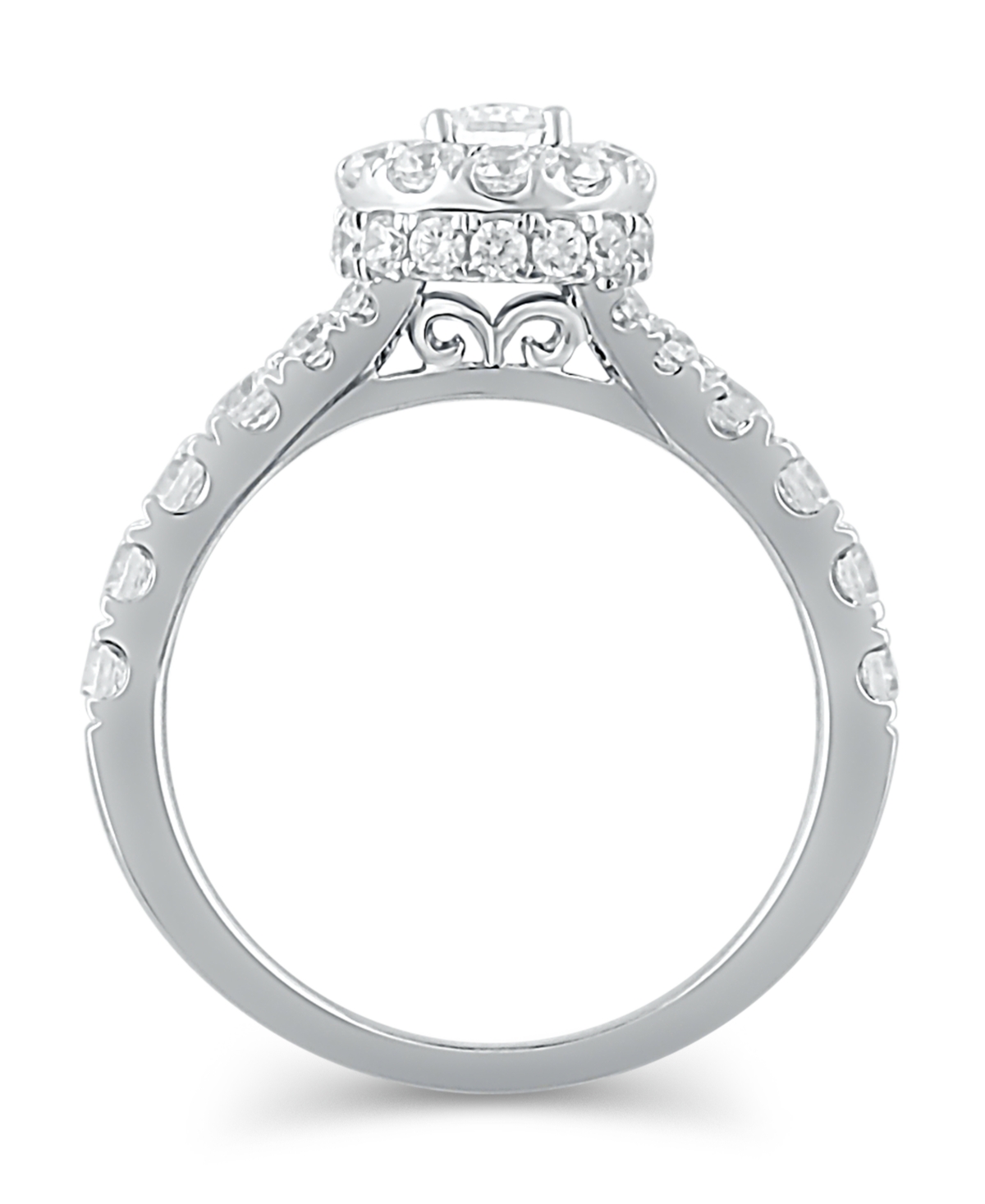 Diamond Halo Oval Bridal Set (2. ct. t.w.) in 14K White, Yellow or Rose Gold