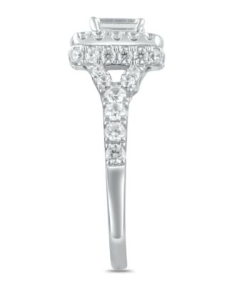 Diamond Halo Emerald Bridal Set (2. ct. t.w.) in 14k White, Yellow or Rose Gold