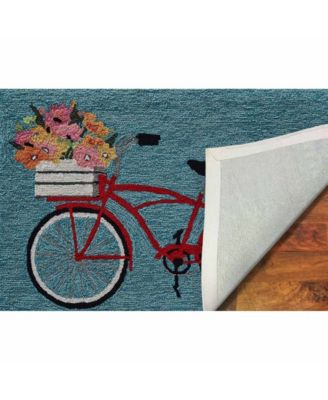 Frontporch Bike Ride Blue 2' x 3' Outdoor Area Rug