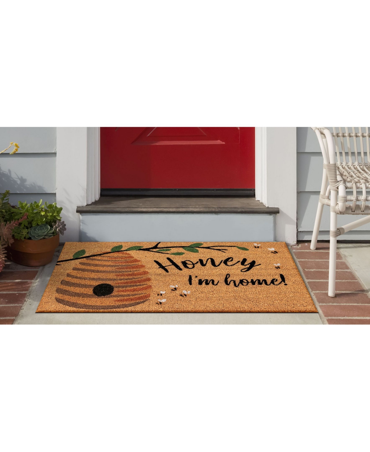 Liora Manne' Natura Honey I'm Home lOutdoor Area Rug - Neutral