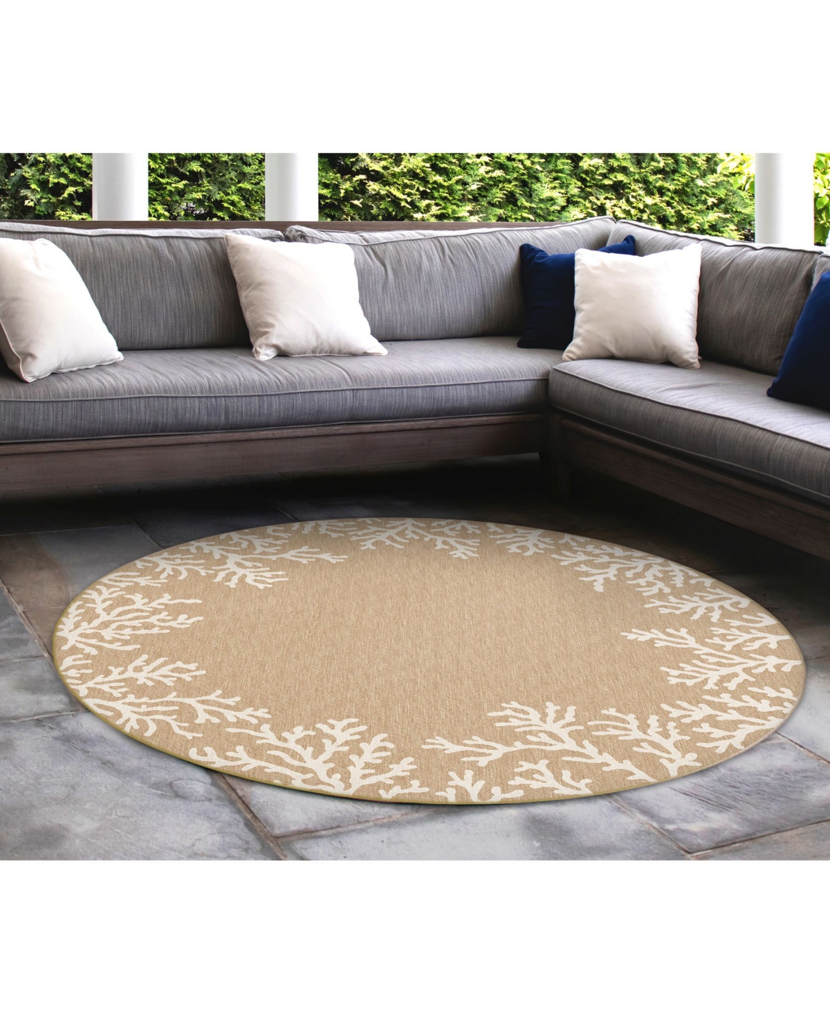 Liora Manne' Carmel Coral Border x Rug