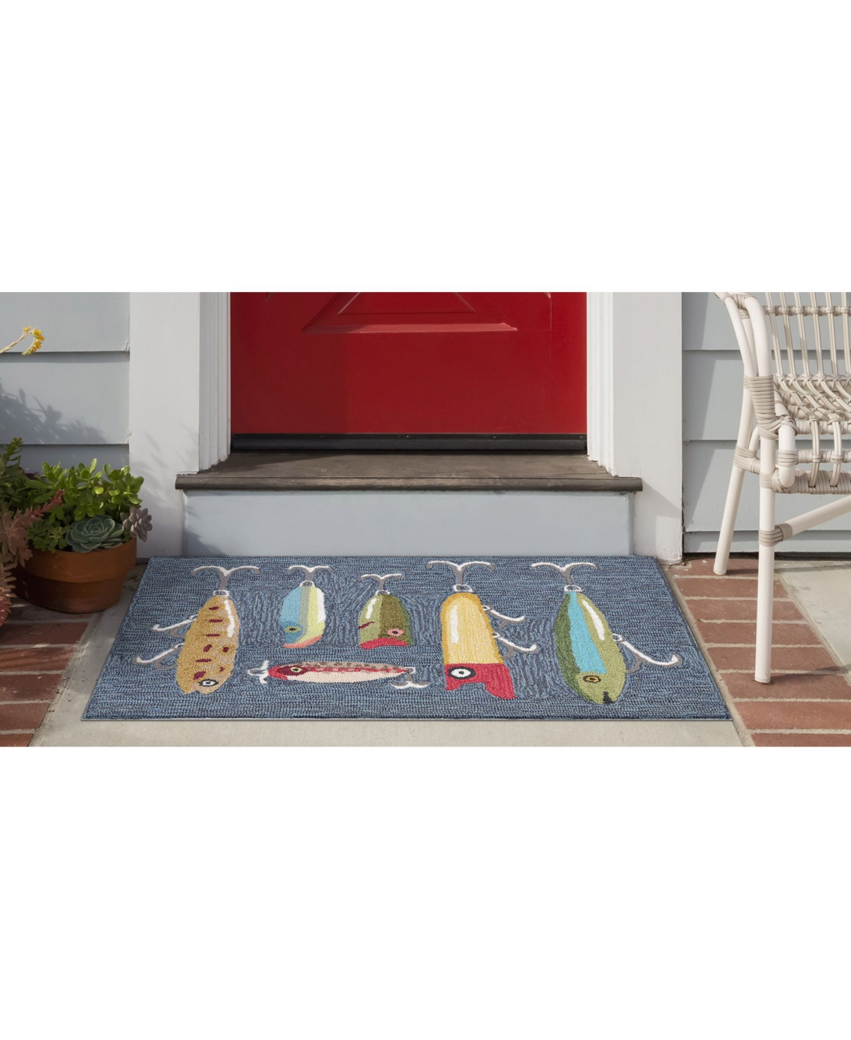 Liora Manne' Frontporch Playing Hookyand Gray Outdoor Area Rug - Black, Gray