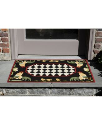 Frontporch Rooster Black and Gray 2' x 3' Outdoor Area Rug