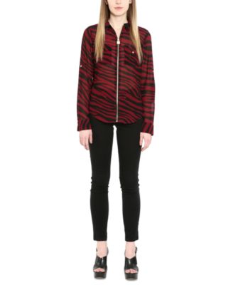 Michael Kors - Tiger Striped Zippered Blouse