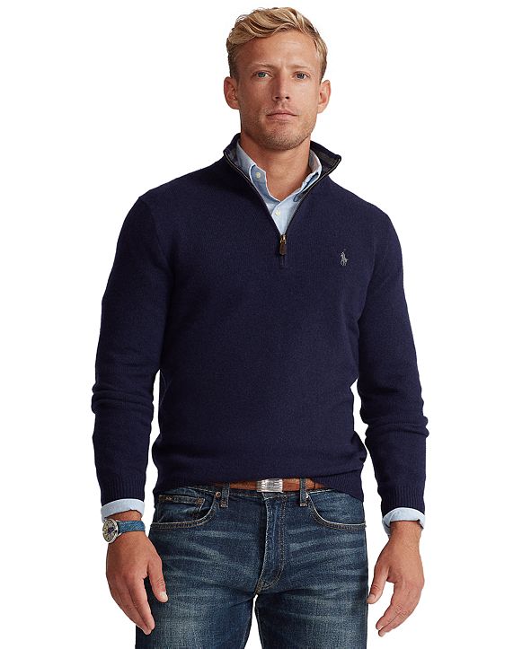 Polo Ralph Lauren Men's Cashmere Blend Quarter-Zip Sweater & Reviews ...