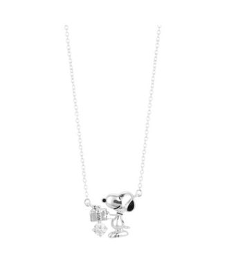 Peanuts Unwritten Snoopy Cubic Zirconia Pendant Necklace Macy s