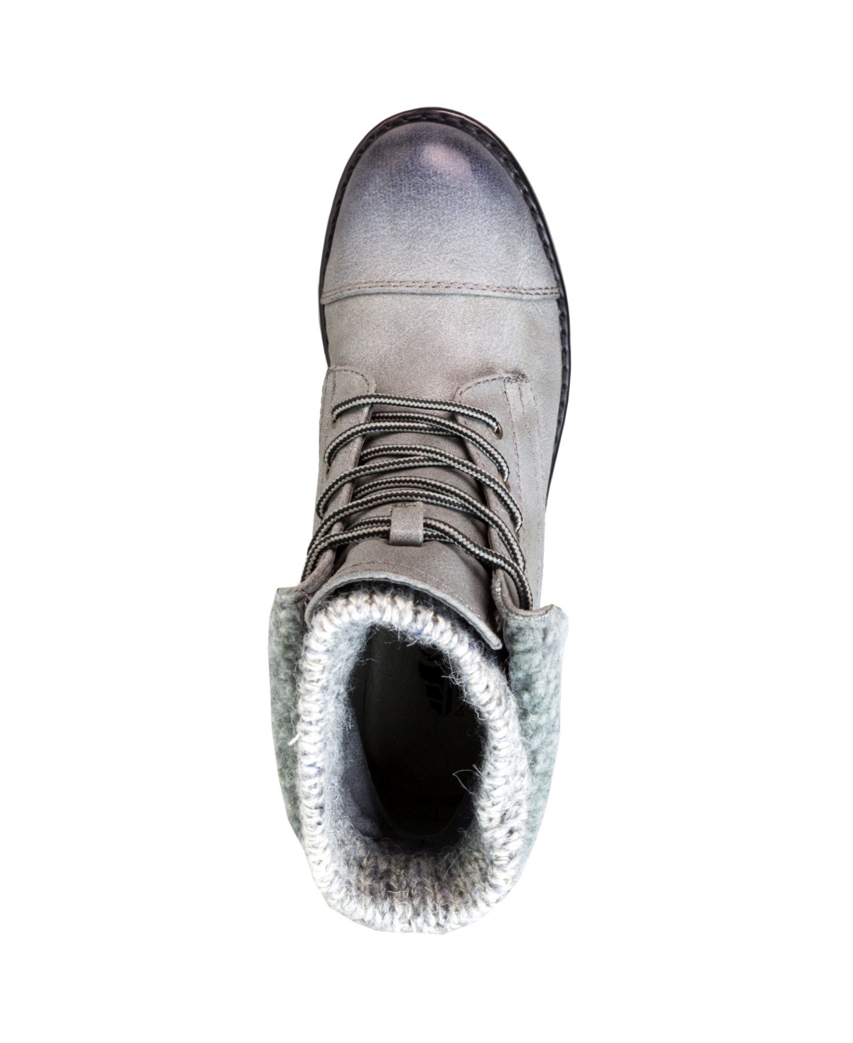 Cliffs By White Mountain Duena Faux Shearling Lined Lace-up Boot In Light Gray
