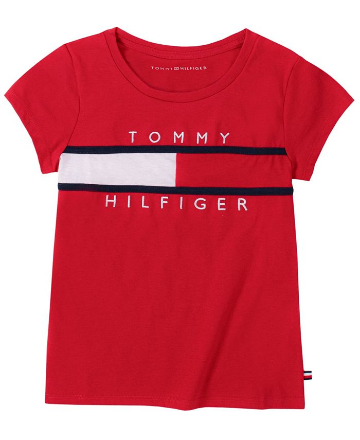 Tommy Hilfiger Big Girls Pieced Flag Tee & Reviews - Shirts & Tops ...
