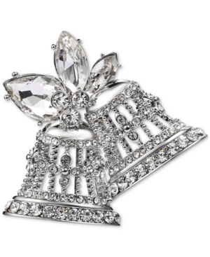 image of Charter Club Silver-Tone Crystal Bell Pin, Created for Macy-s
