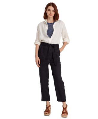 macys womens white linen pants