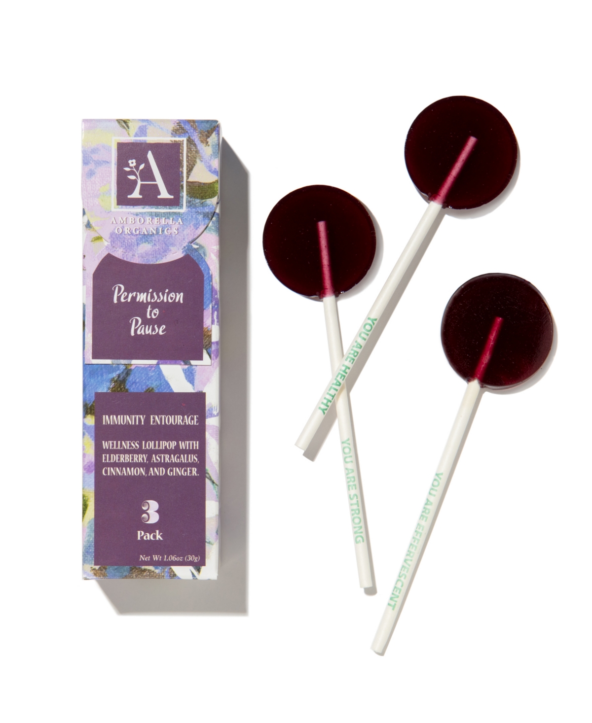 Amborella Organics Permission To Pause Lollipops, 3 Seed-bearing Lollipops, Set Of 4 In Multi