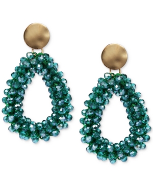 image of Style & Co Gold-Tone Beaded Open Drop Earrings, Created for Macy-s