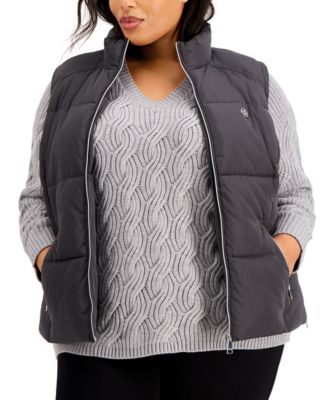 calvin klein plus size quilted jacket