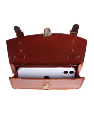 Women's Genuine Leather Snapper Crossbody