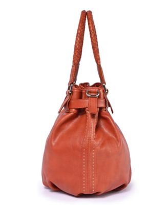 Women's Genuine Leather Pumpkin Bucket Bag