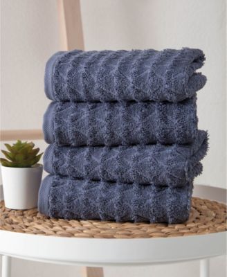 OZAN PREMIUM HOME Azure Turkish Cotton 4-Pc. Hand Towel Set