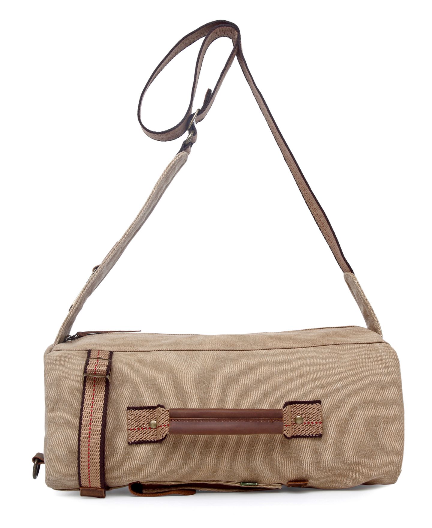 Женская сумка TSD BRAND Hill Side Canvas Sling, цвет: Хаки — фото 11