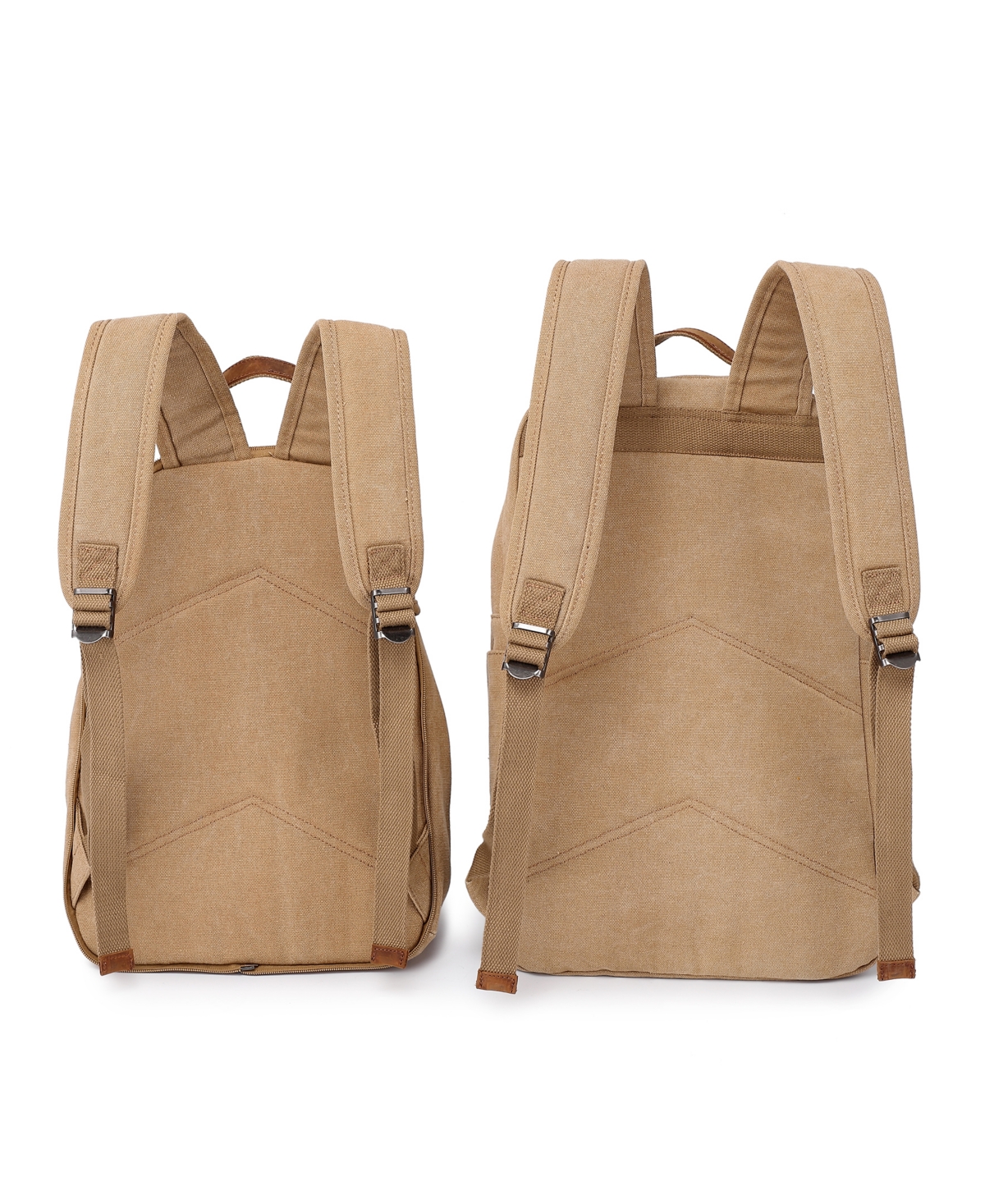 Tsd Brand Trail And Tree Double Canvas Backpack Handbag In Khaki