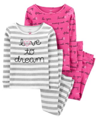 Carter's Big Girl 4-Piece 100% Snug Fit Cotton PJs - Macy's