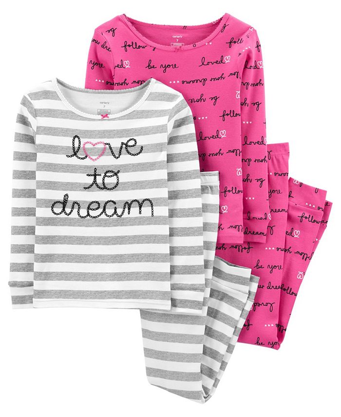 Carter's Big Girl 4Piece 100 Snug Fit Cotton PJs Macy's