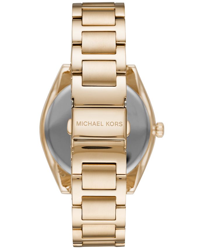 Michael Kors Women's Janelle Gold-Tone Stainless Steel Bracelet Watch ...