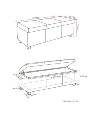Avalon Contemporary Rectangle Storage Ottoman Bench