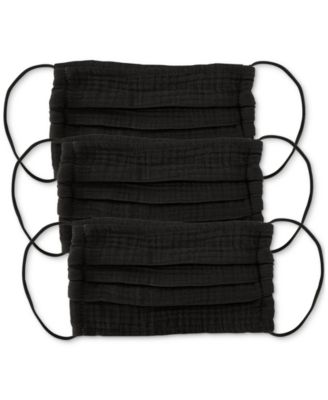 Kitsch - Cotton Face Mask 3pc Set - Black