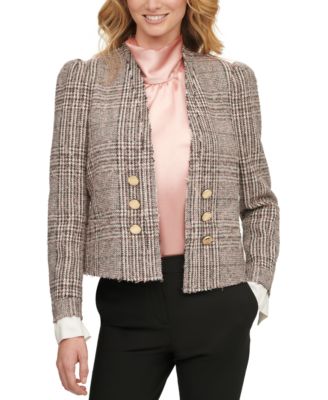 cropped plaid blazer