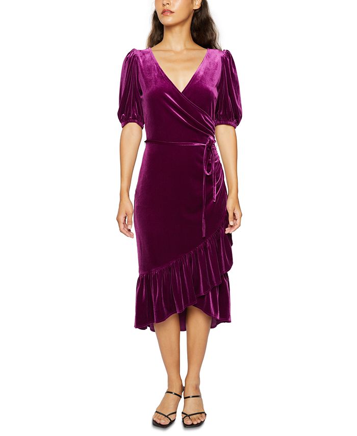 Lucy Paris Velvet Faux-Wrap Dress - Macy's